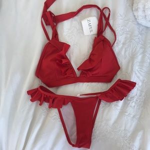 Red bikini set